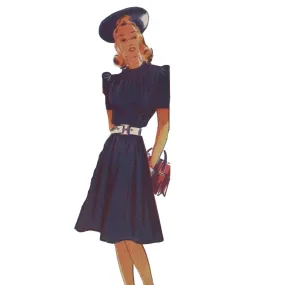 1940s Pattern, Two Tea Dresses, 'Easy to Sew' - Bust 34" (86.4 cm)