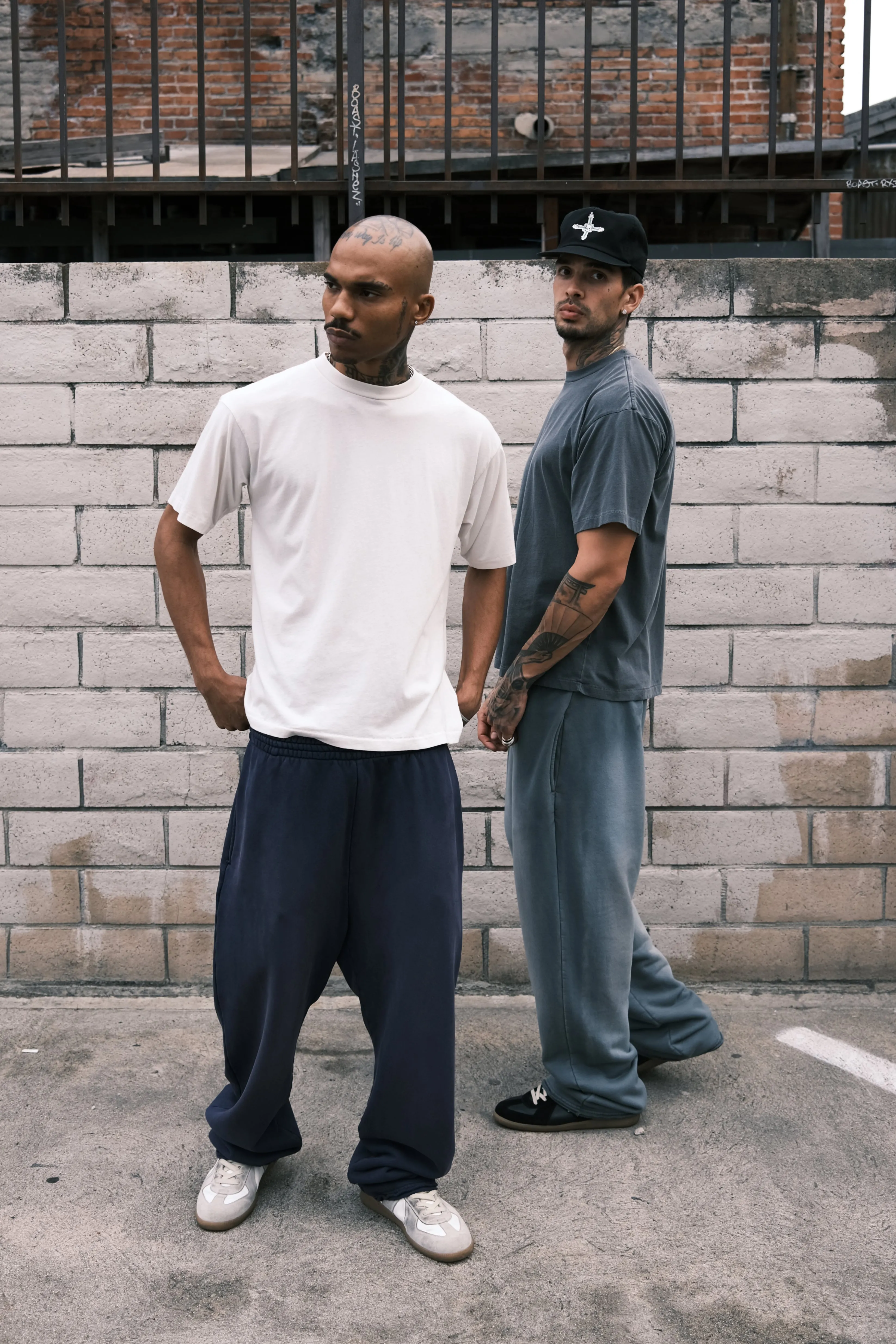2 Pack Retroblend Tees - Charcoal & Bone