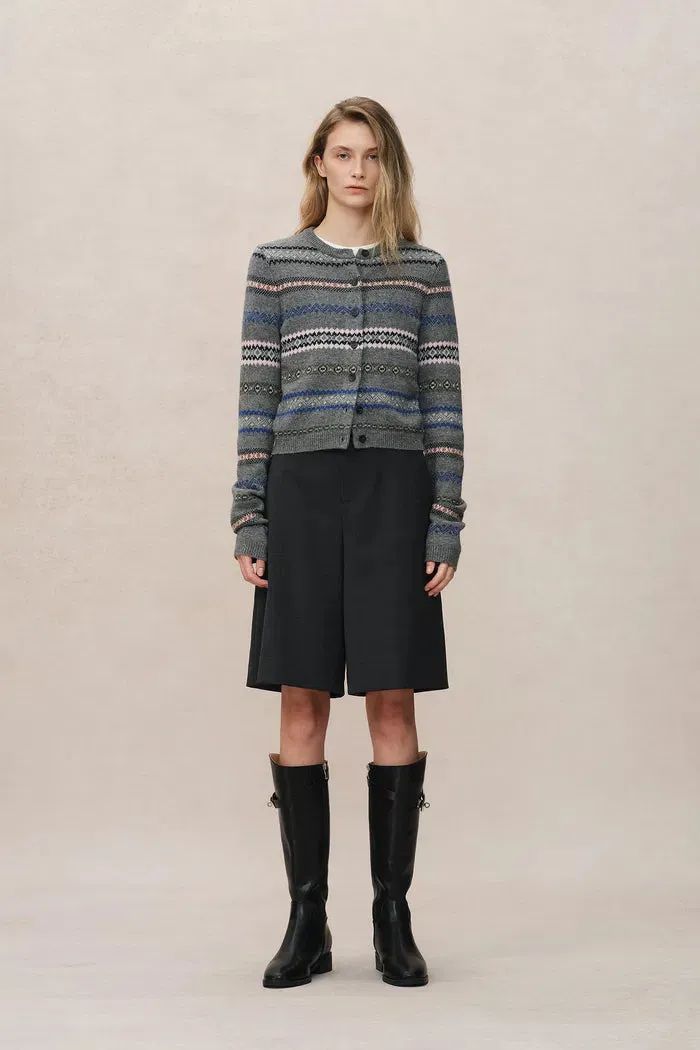 Alice Short Cardigan in Merino Wool Knit