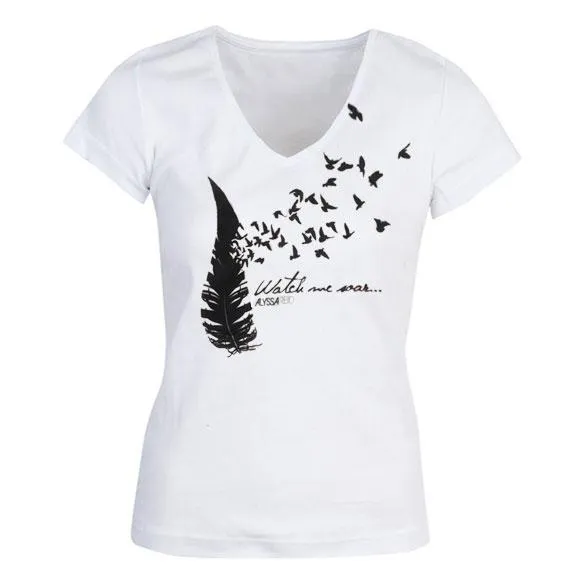 Alyssa Reid Girls Watch Me Soar White V-Neck Tee