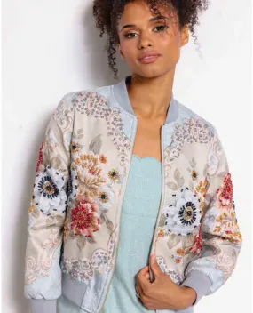 Baby Blue floral embroidered jacket
