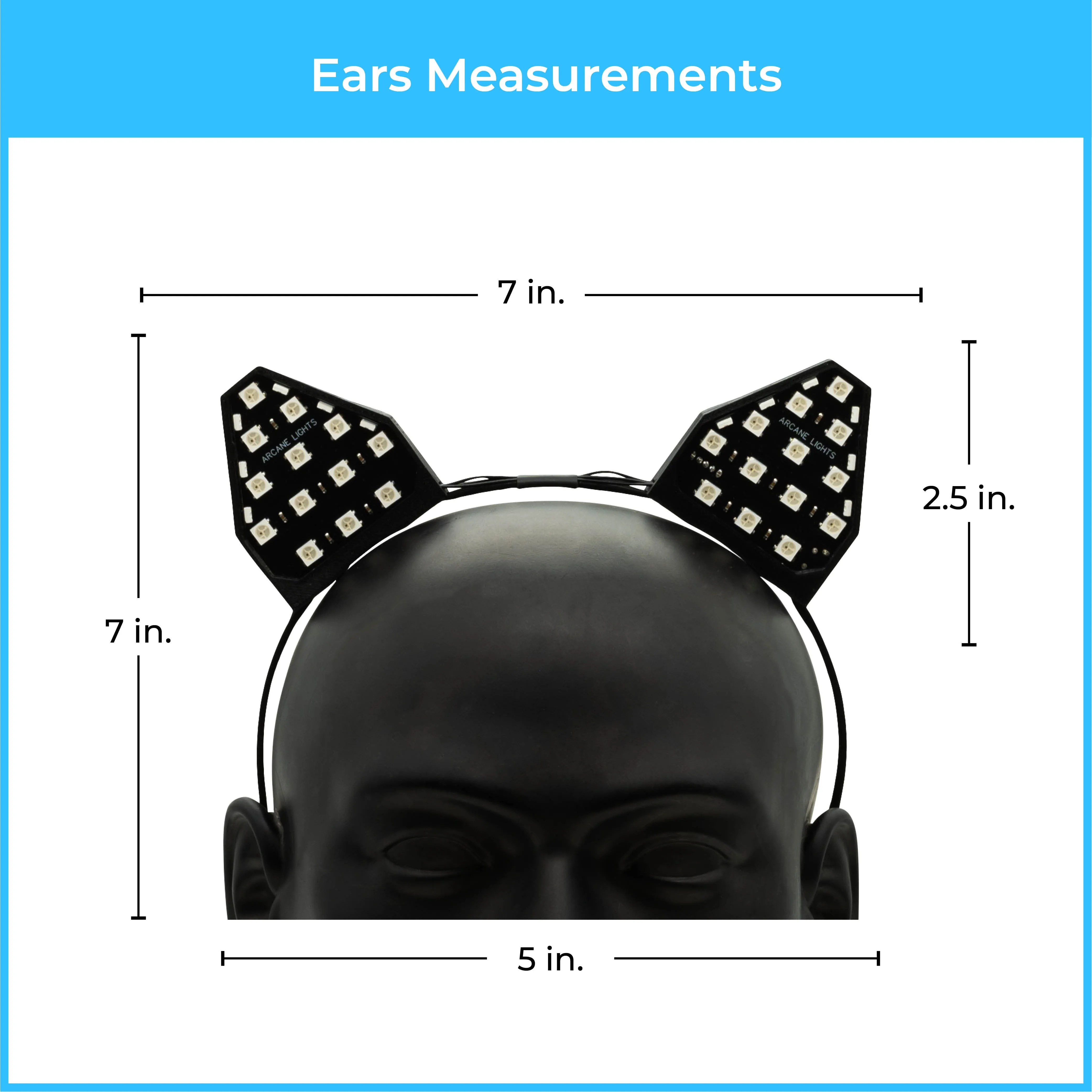 Black RGB LED Ears