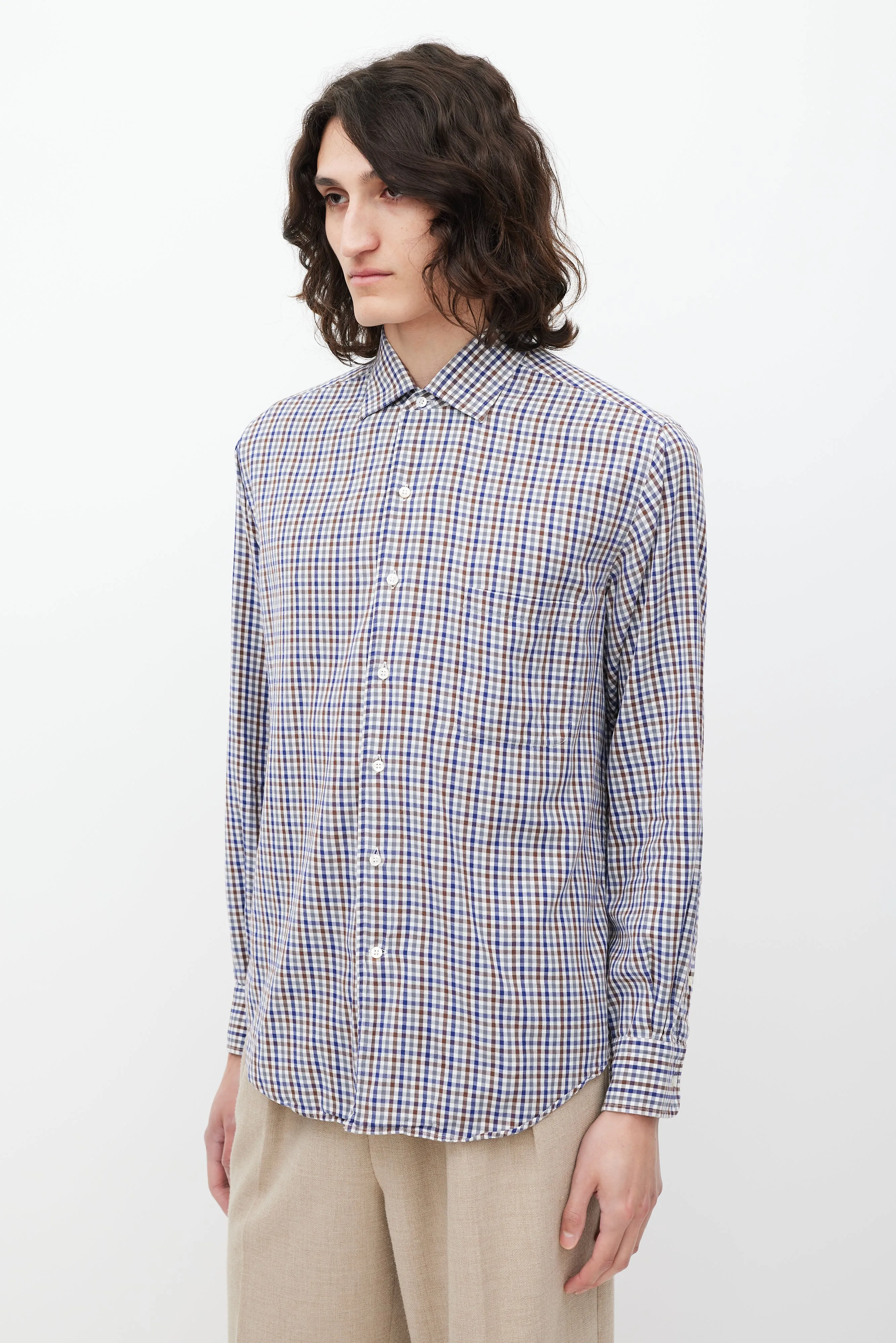 Blue & Multicolour Check Shirt