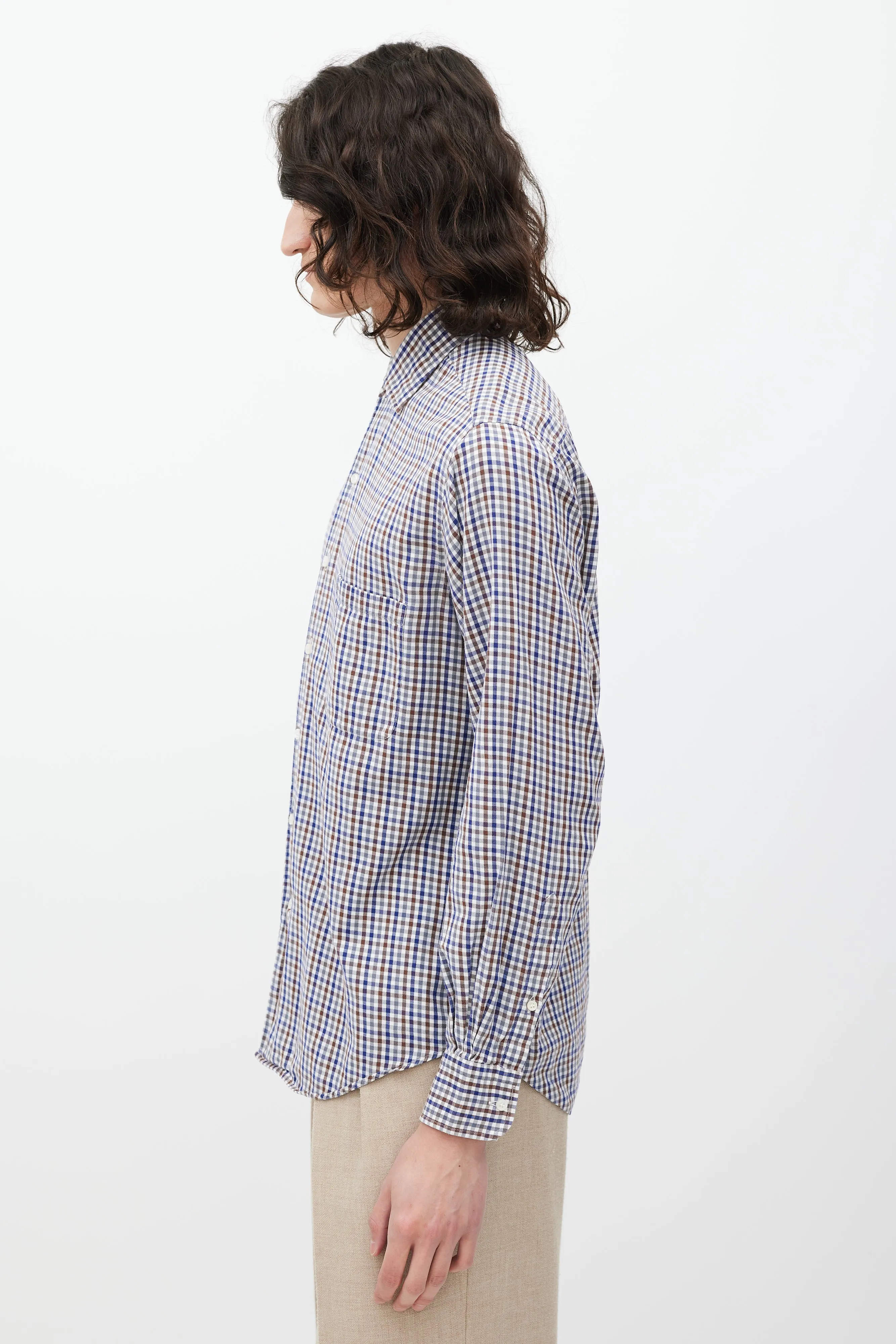 Blue & Multicolour Check Shirt