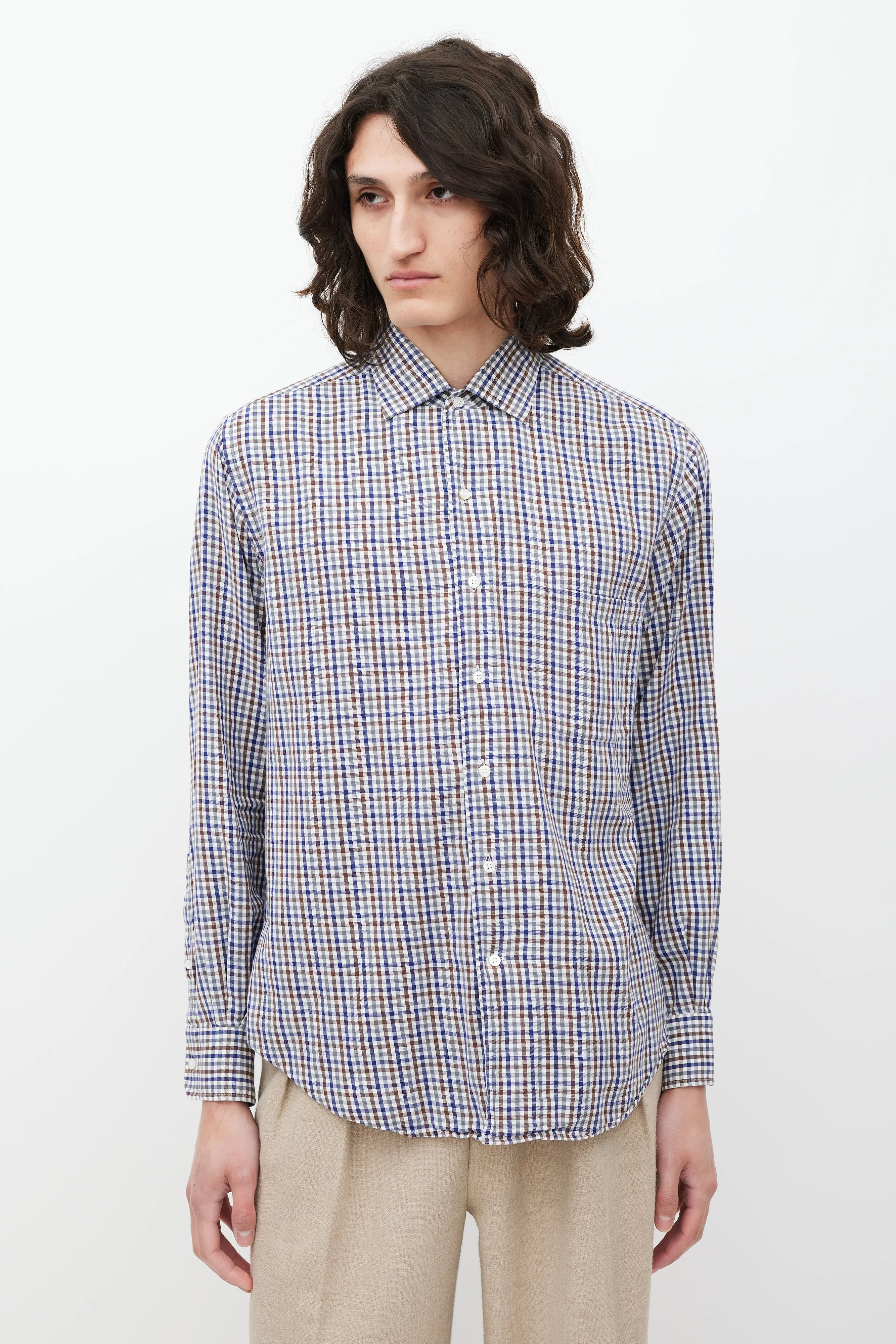 Blue & Multicolour Check Shirt