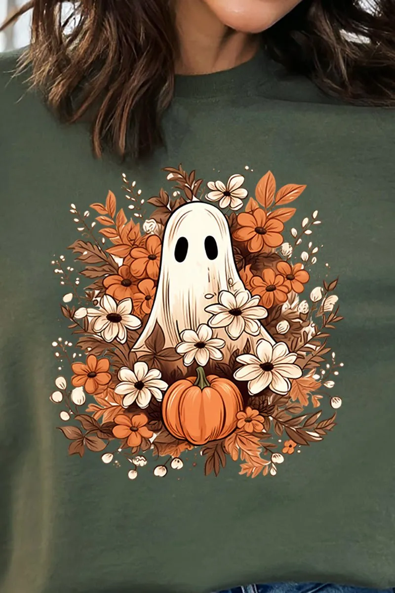 Boho Autumn Boo Heavy-weight Crew Sweatshirt
