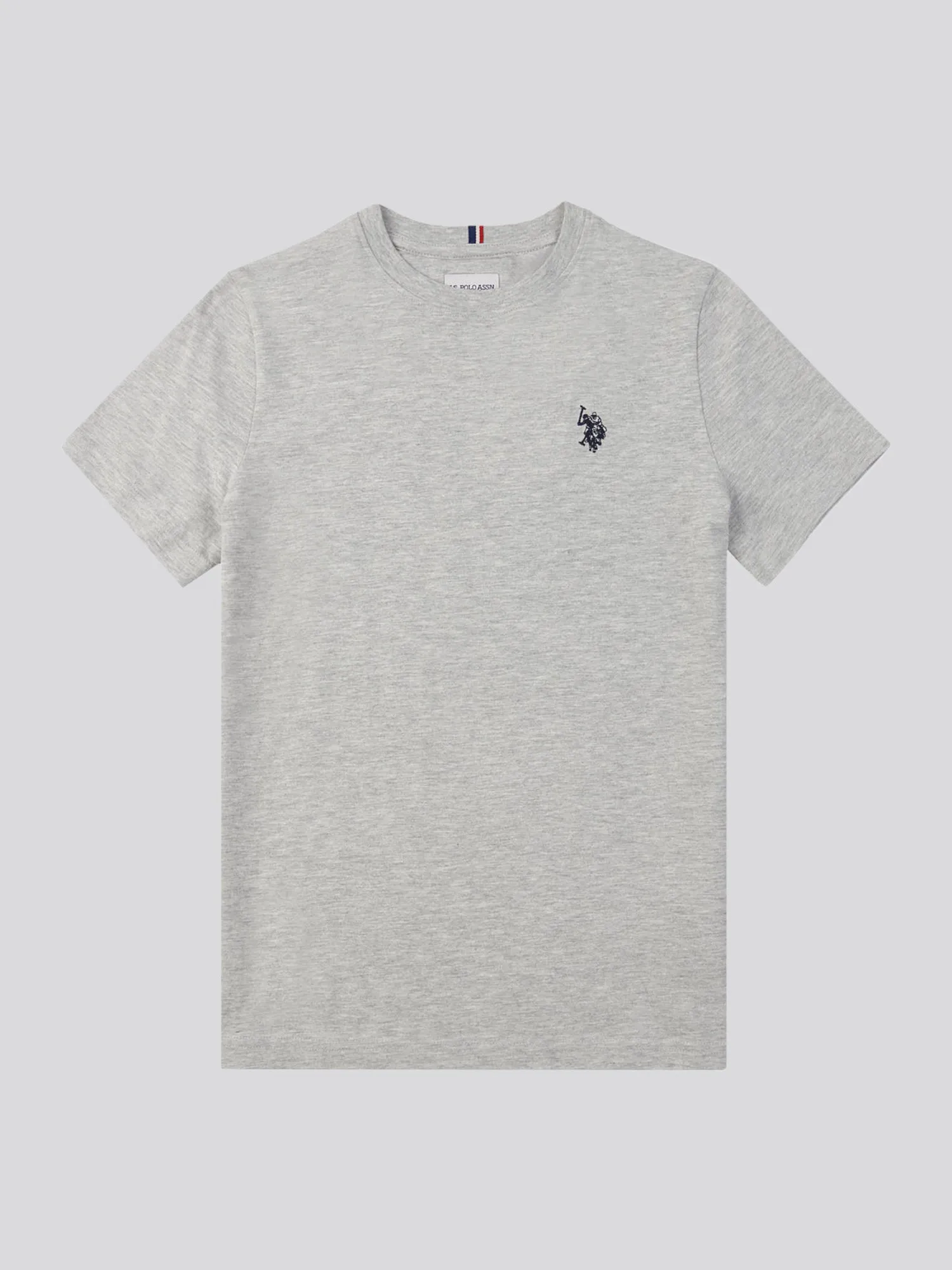 Boys Double Horsemen T- Shirt in Mid Grey Marl