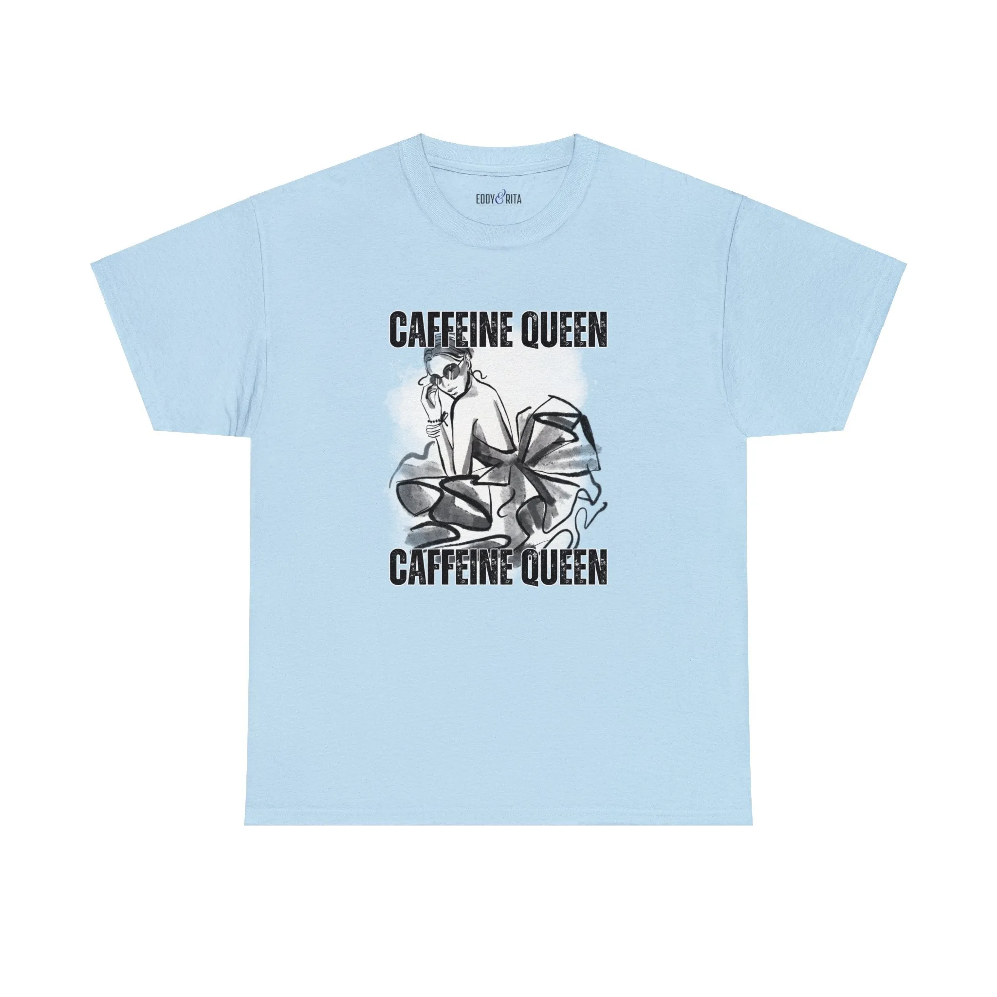 Caffeine Queen Comfort - Women's Heavy Cotton Tee for Coffee Lovers