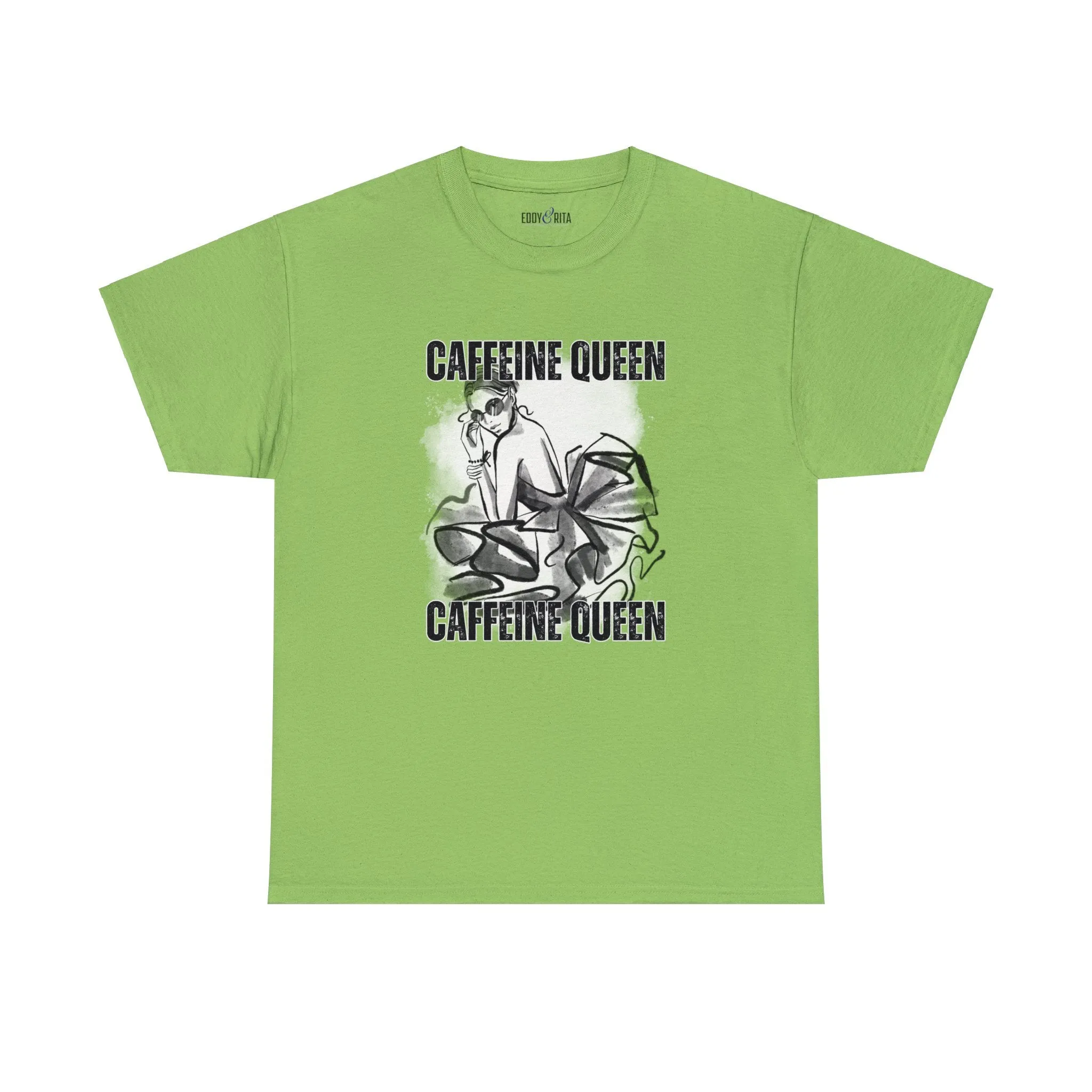Caffeine Queen Comfort - Women's Heavy Cotton Tee for Coffee Lovers