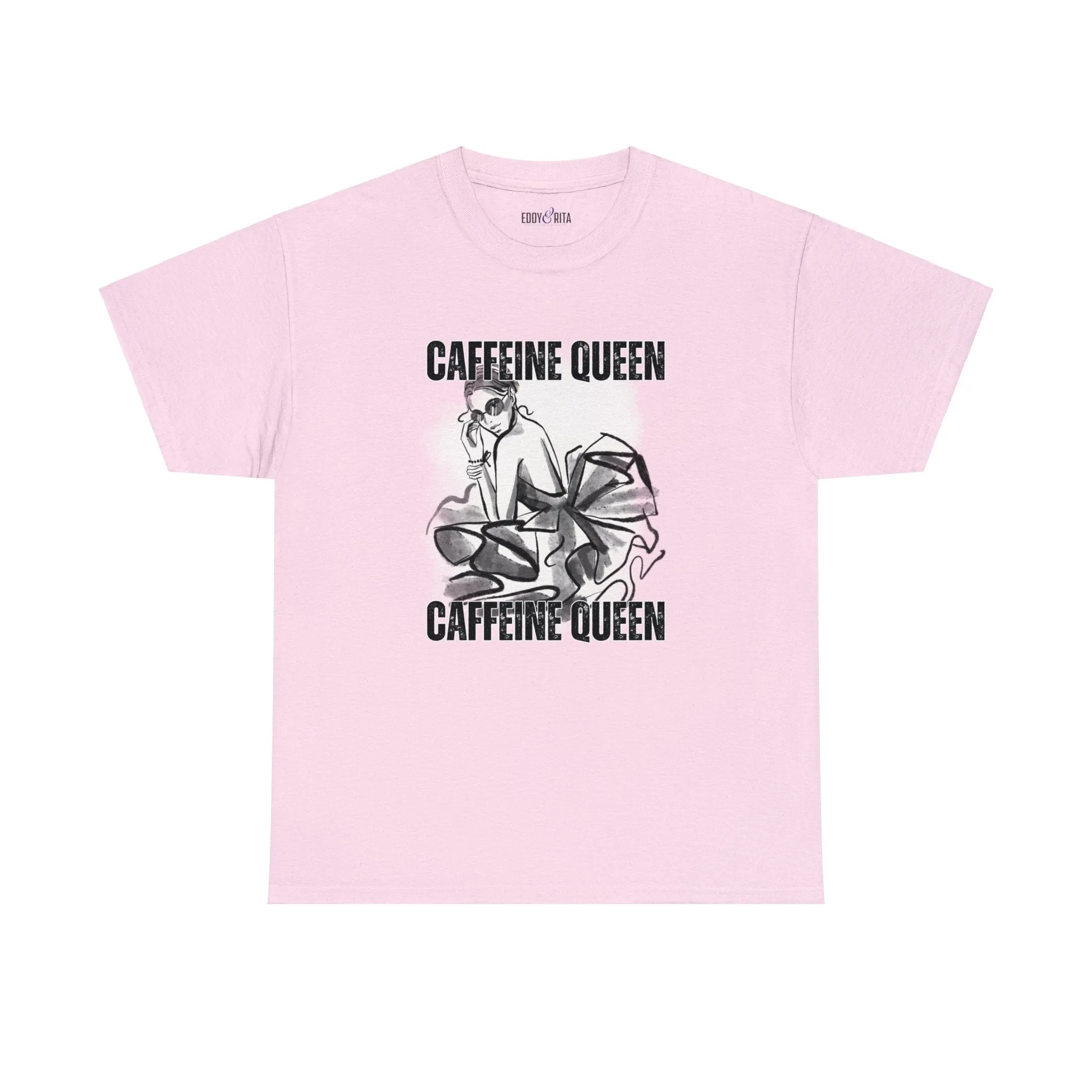 Caffeine Queen Comfort - Women's Heavy Cotton Tee for Coffee Lovers
