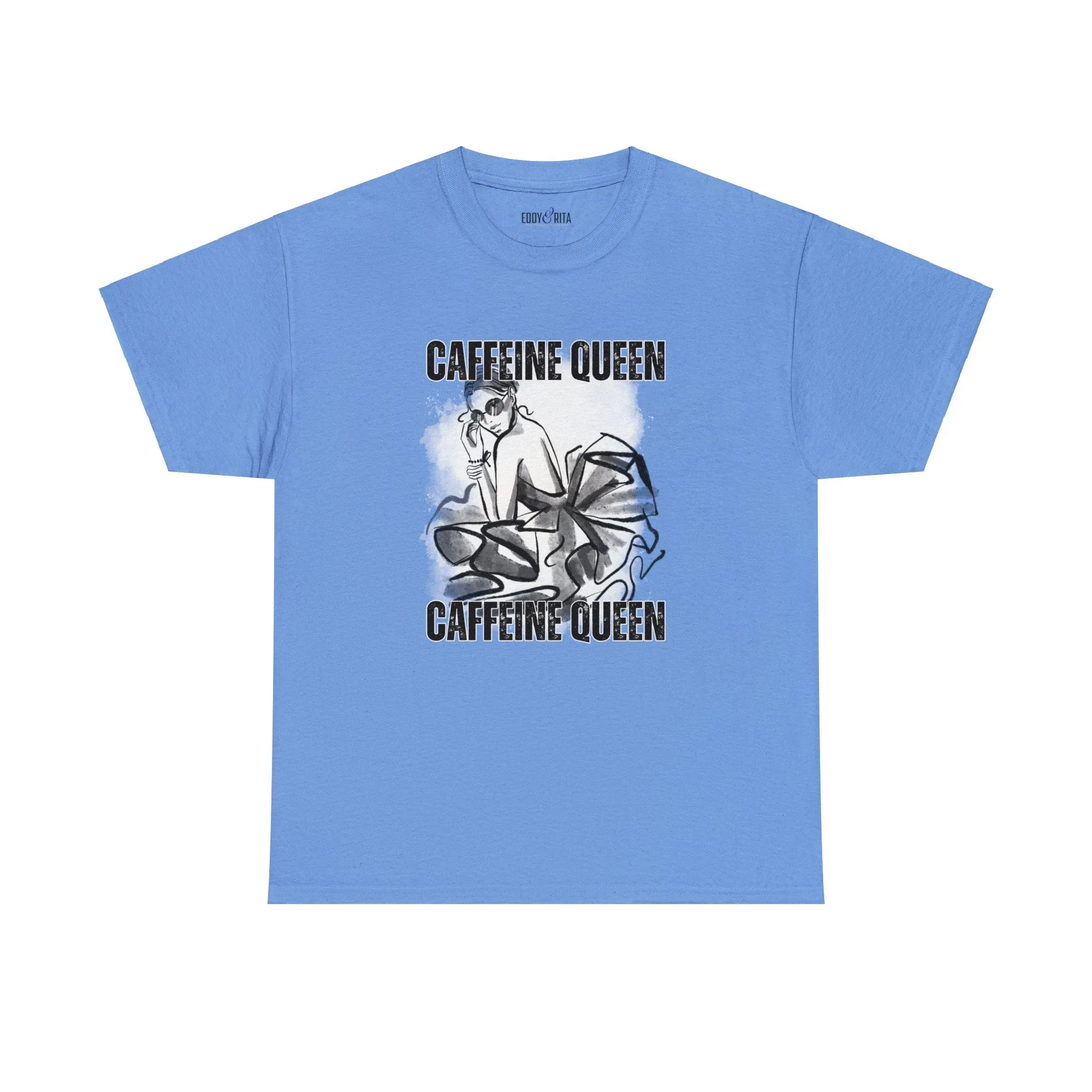 Caffeine Queen Comfort - Women's Heavy Cotton Tee for Coffee Lovers