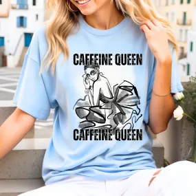 Caffeine Queen Comfort - Women's Heavy Cotton Tee for Coffee Lovers