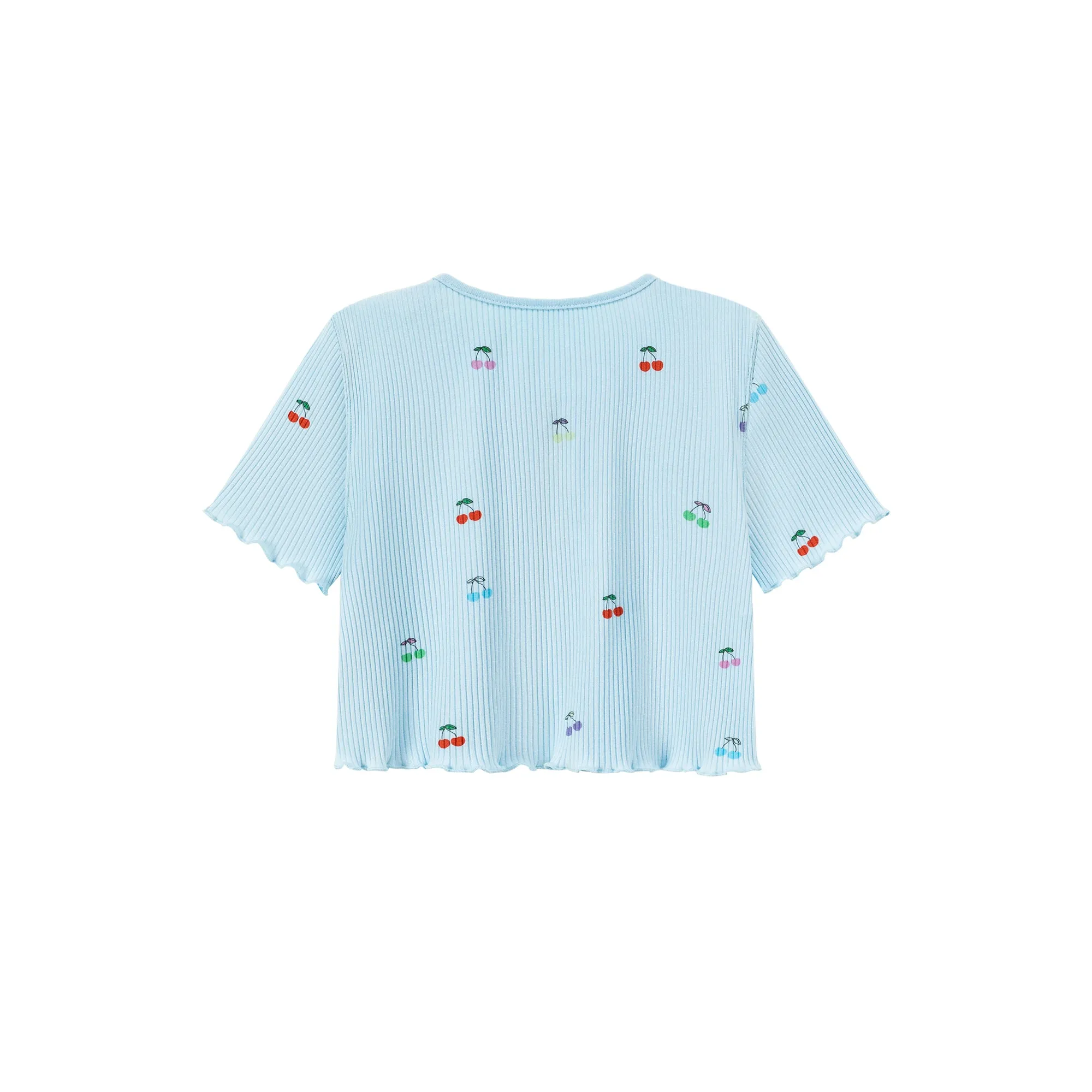 Cherry Ribbon Tie Short Sleeve Cardigan