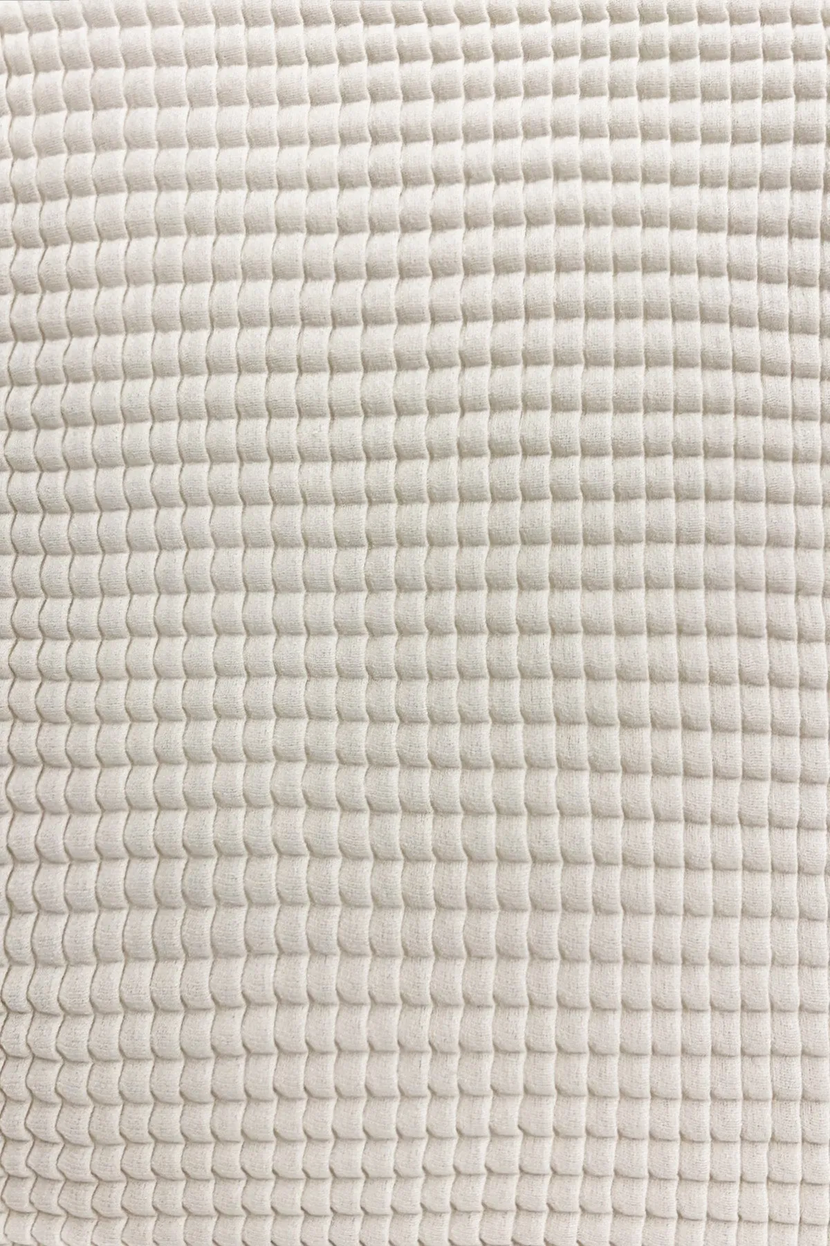 Cream Grid Textured Polyester Skirt