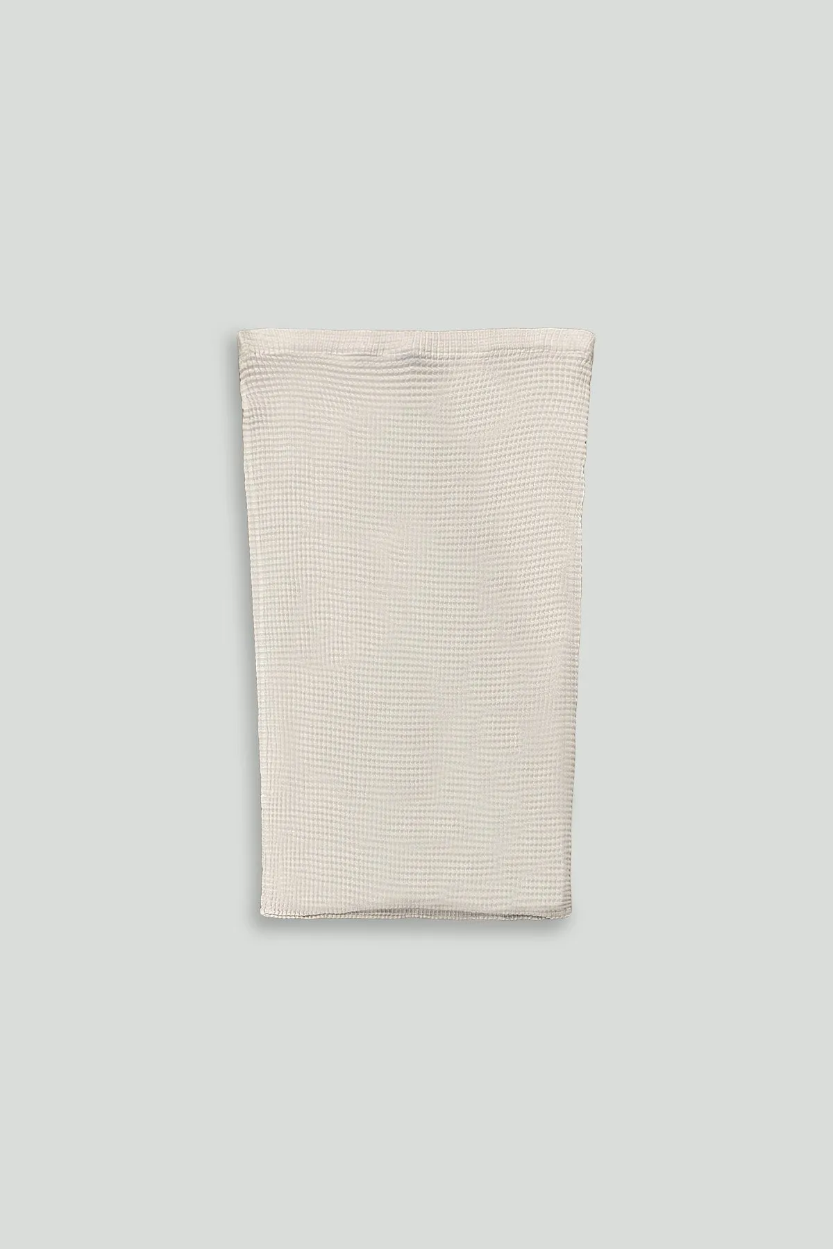 Cream Grid Textured Polyester Skirt