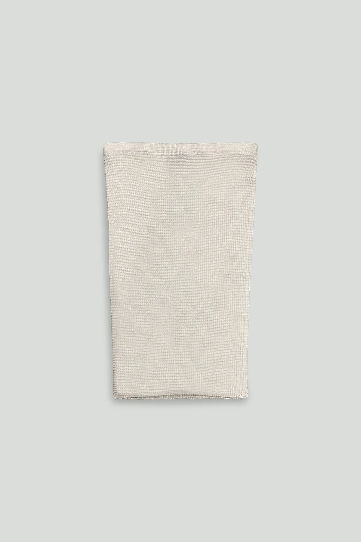 Cream Grid Textured Polyester Skirt