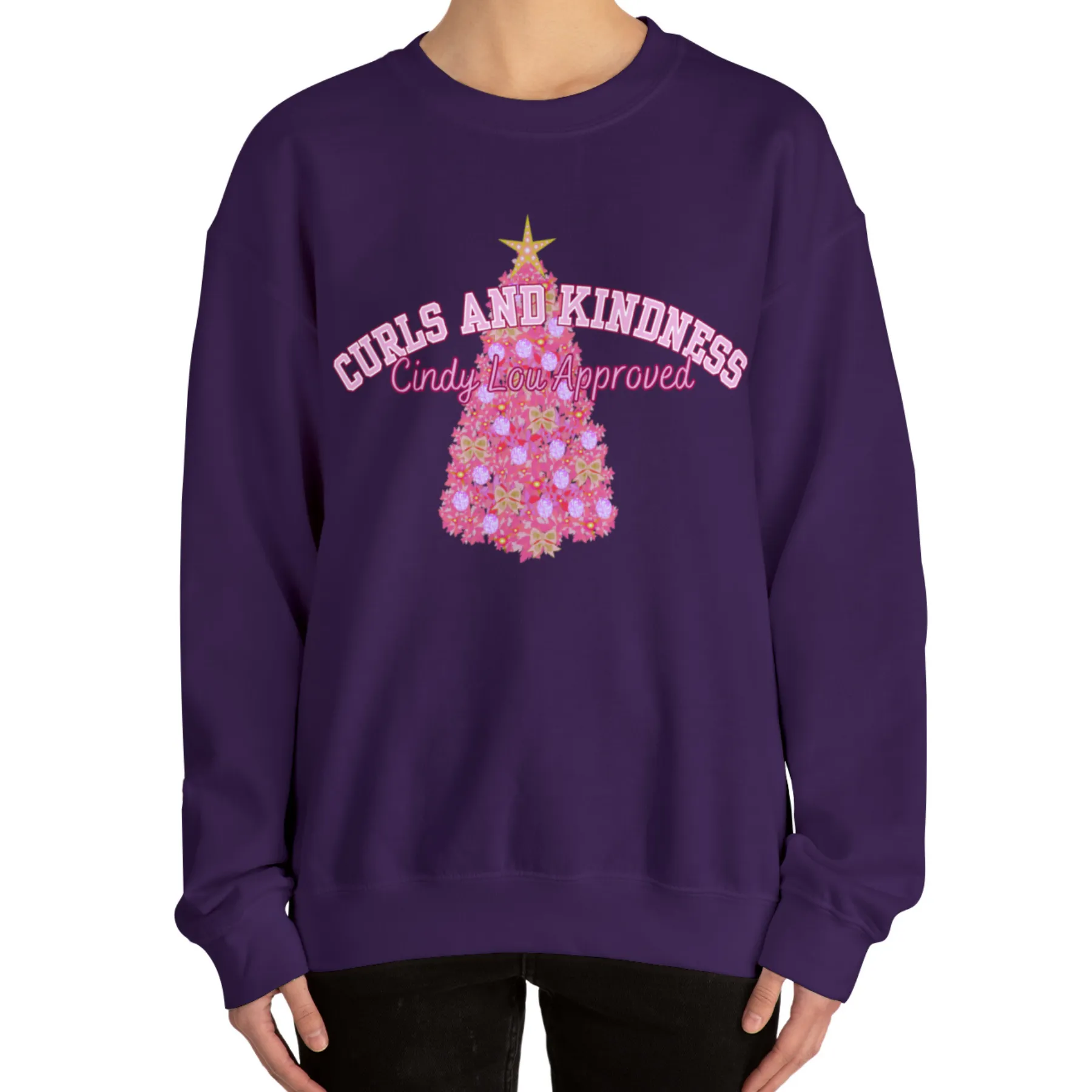 Curls and Kindness: Cindy Lou Approved Women's Sweatshirt for Festive Comfort