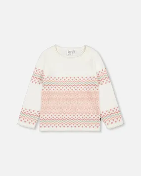 Deux Par Deux girls jacquard sweater
