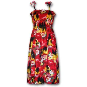 Diamond Head Sunset Red Spaghetti Tube Dress