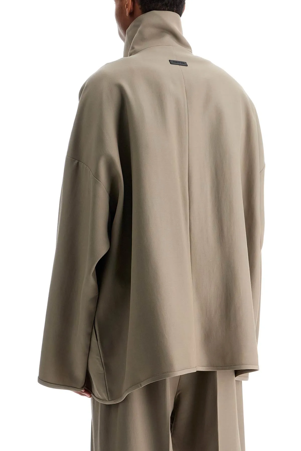 dusty beige wool jacket with high collar FGE230 306WVS DUSTY BEIGE