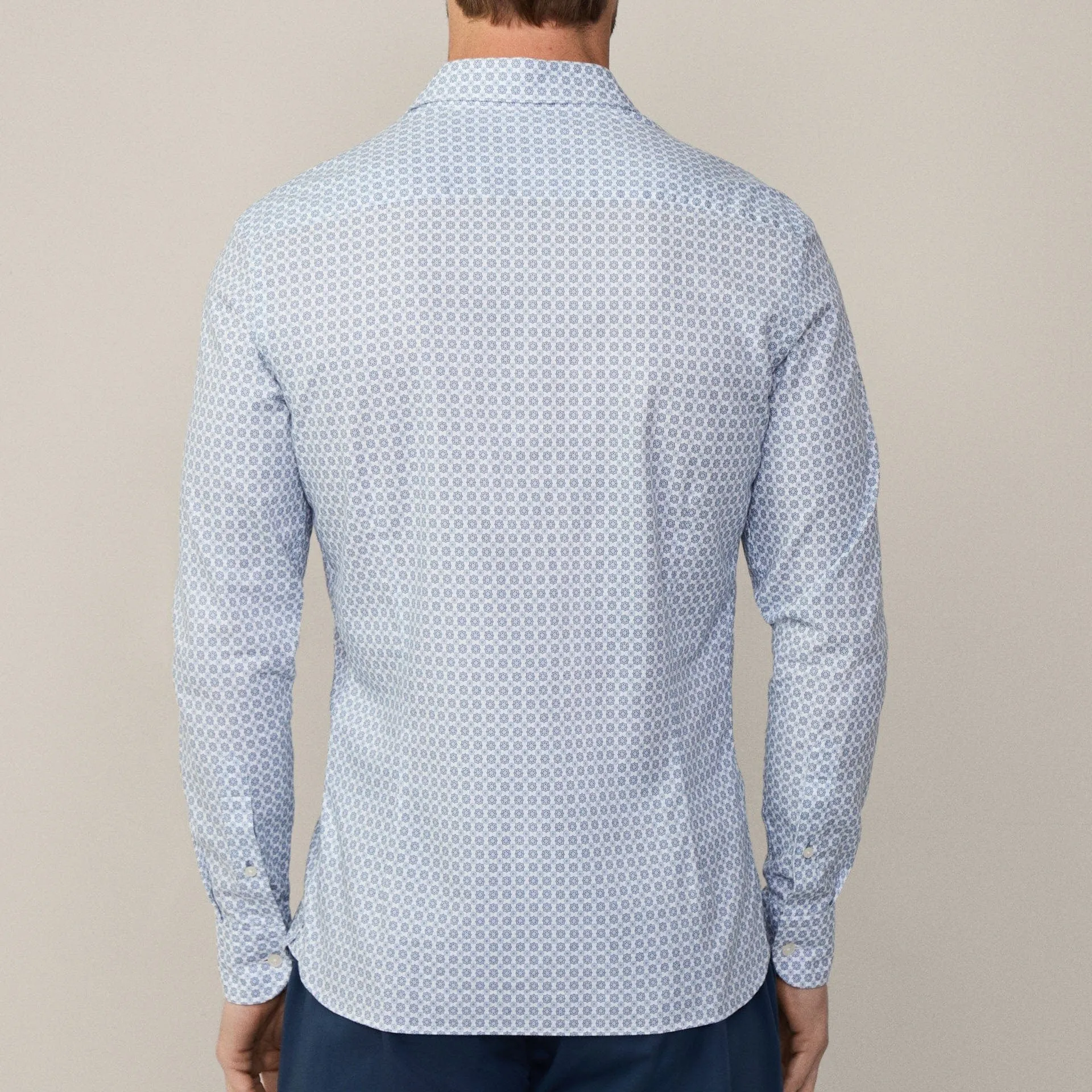 Hackett Tile Print Shirt In Blue
