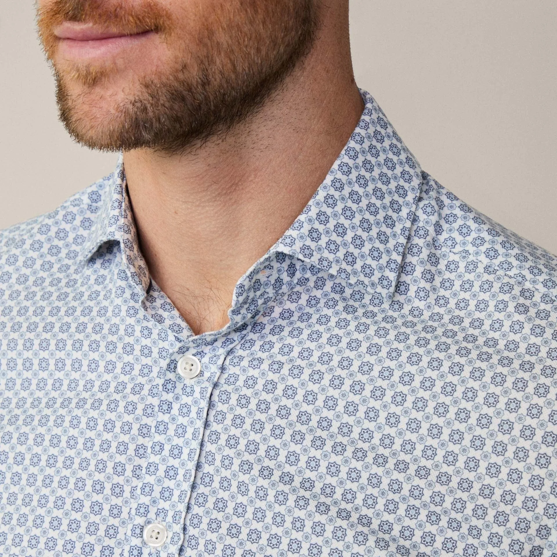 Hackett Tile Print Shirt In Blue