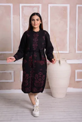 Imported Front Open Onyx Cozy Belted Cardigan Sweater - (CGN16)