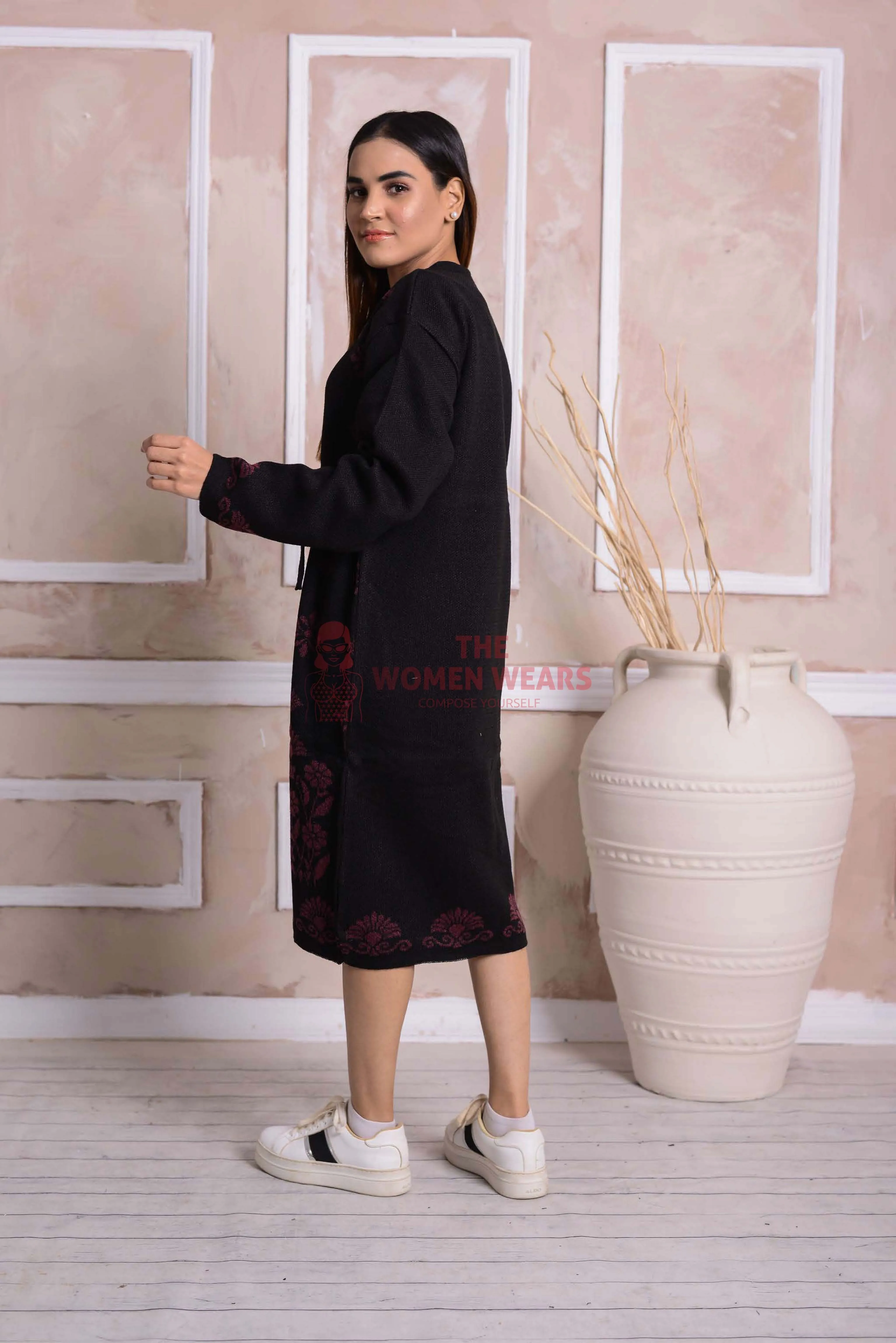 Imported Front Open Onyx Cozy Belted Cardigan Sweater - (CGN16)
