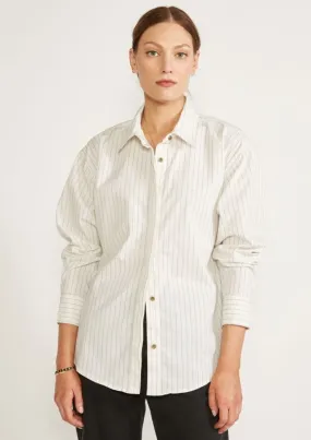 Joni Classic Shirt in Black White Stripe