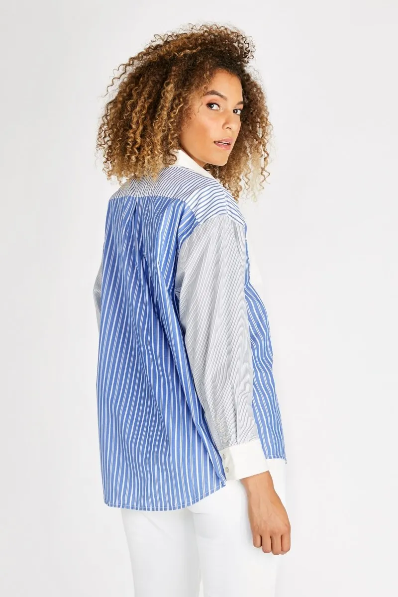 Joni Upcycled Button Down Shirt - Avalon