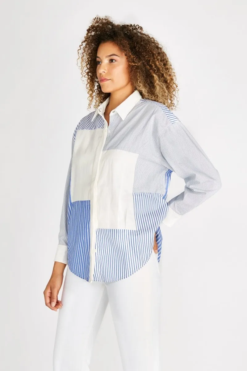 Joni Upcycled Button Down Shirt - Avalon