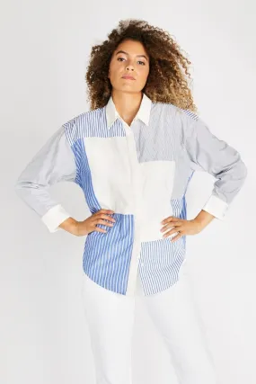 Joni Upcycled Button Down Shirt - Avalon