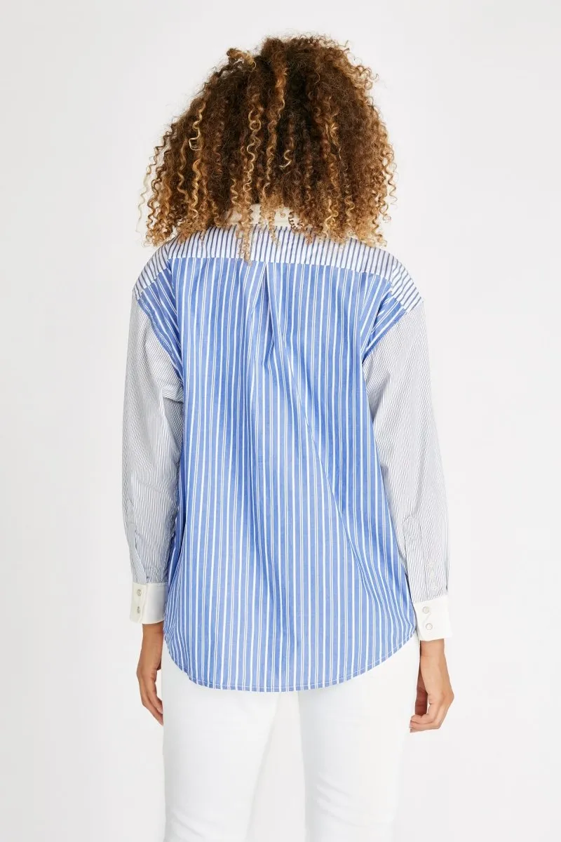 Joni Upcycled Button Down Shirt - Avalon