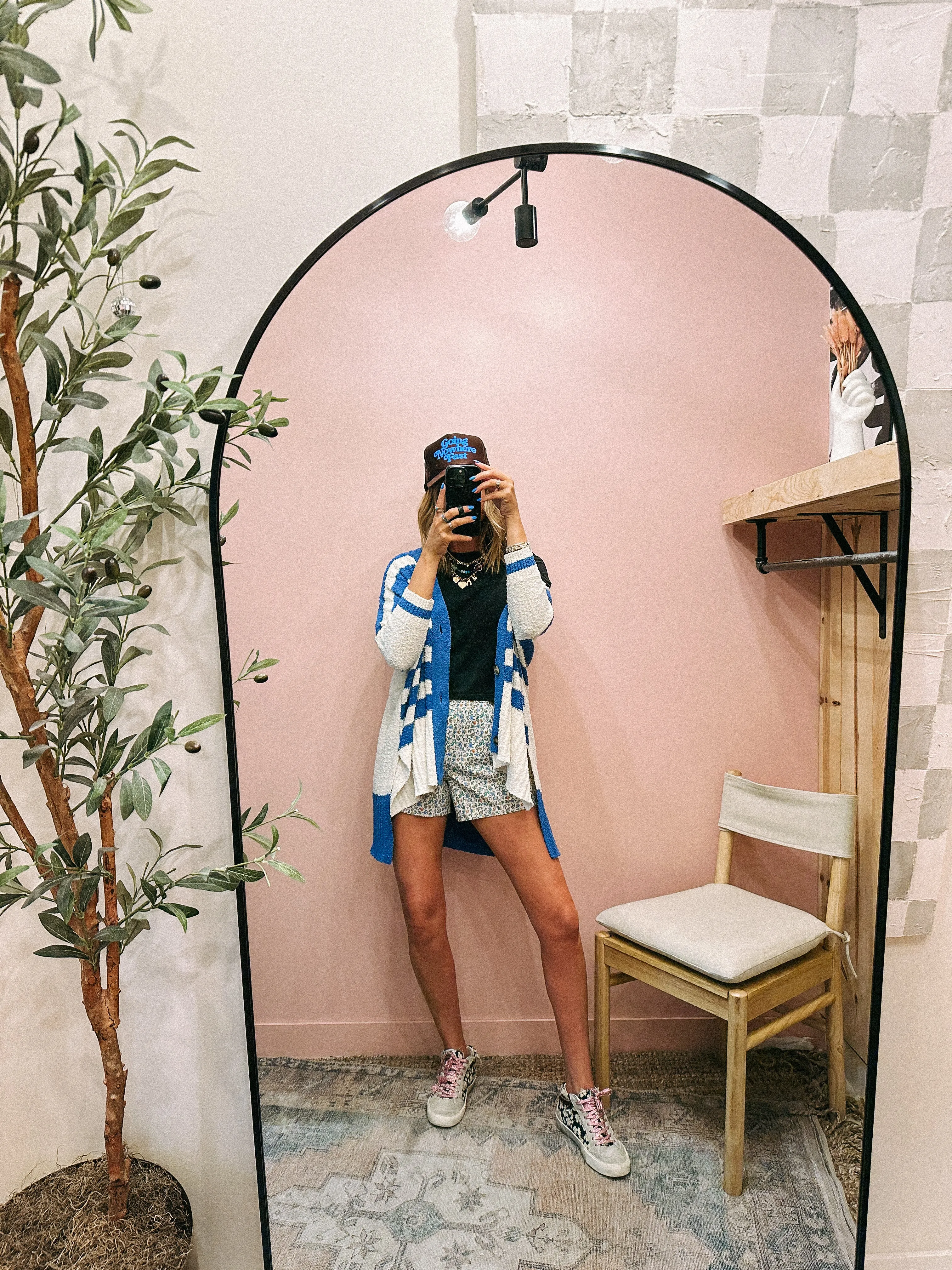 keepin it cozy striped cardigan - blue