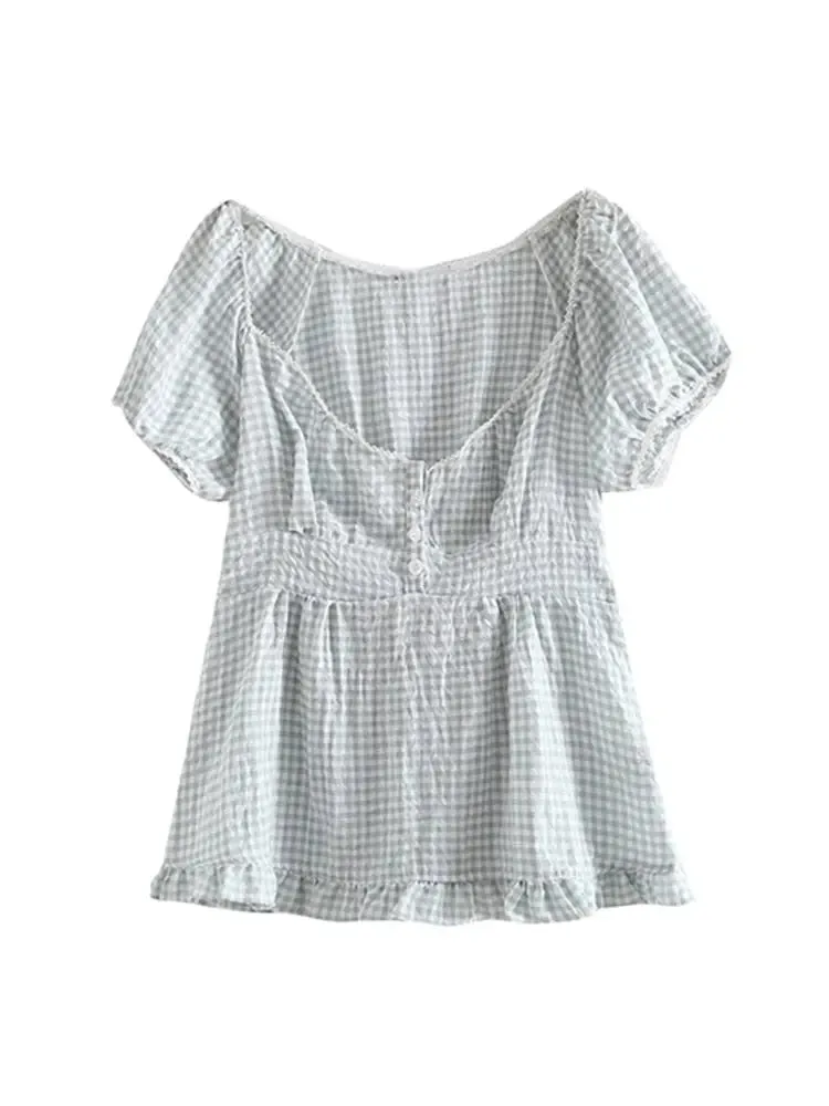 Lace Trim Soft Cotton Short Top