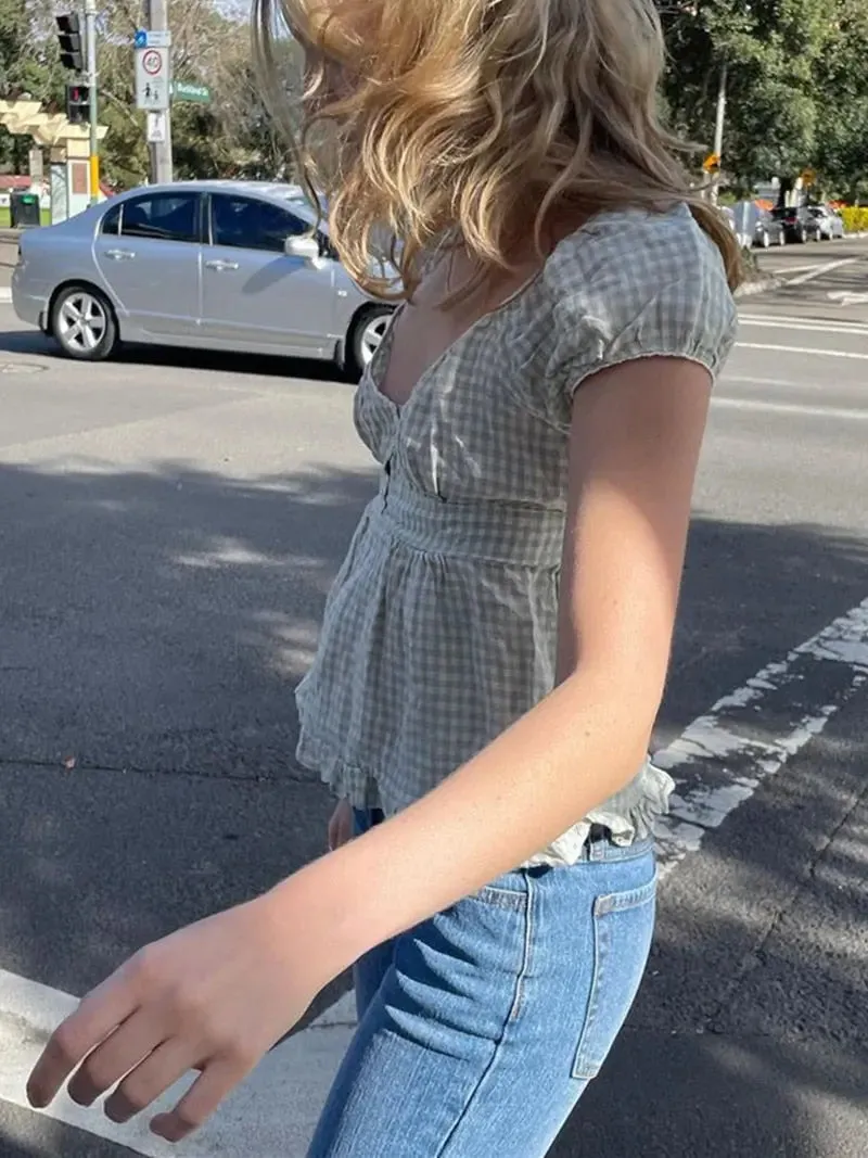 Lace Trim Soft Cotton Short Top