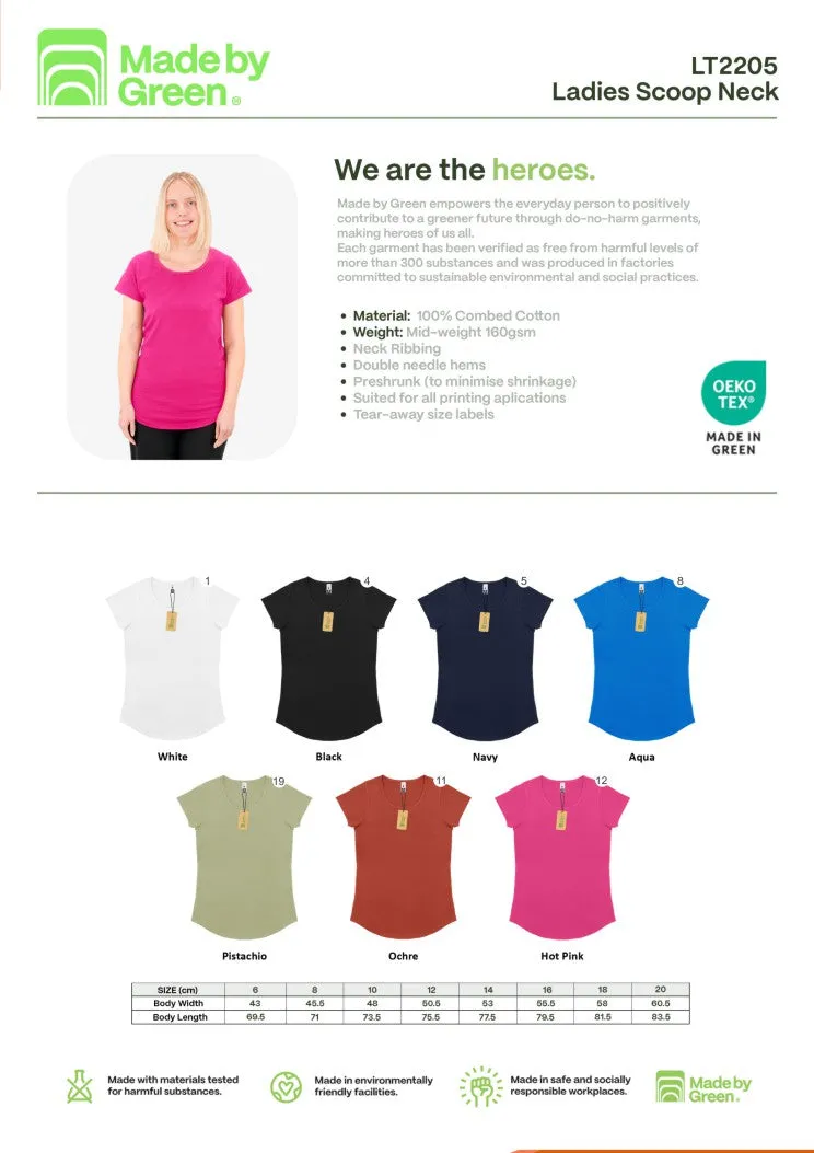 Ladies Scoop Neck T-Shirt - Sunset On The Land