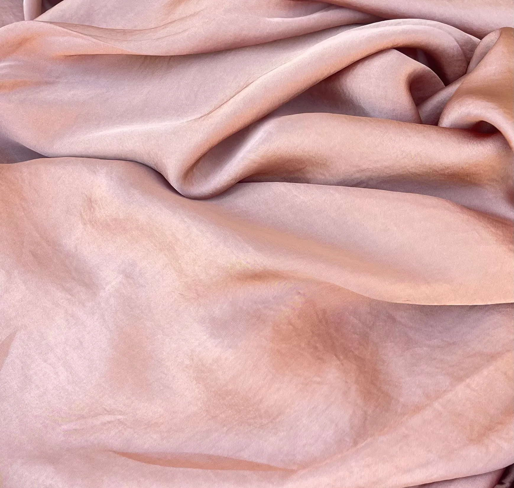 Lightweight  satin fabric by the yard - Dusty Brick solid color