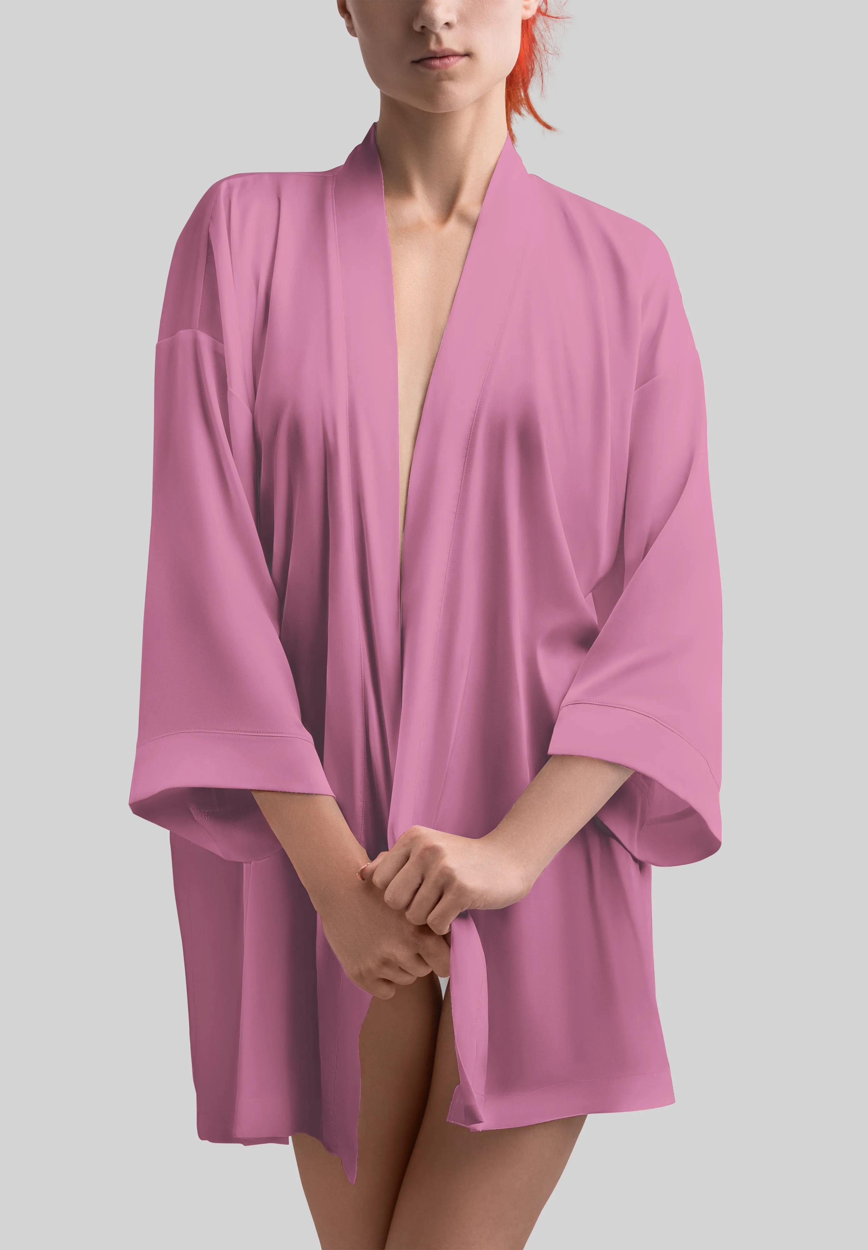Lightweight  satin fabric by the yard - Dusty Brick solid color