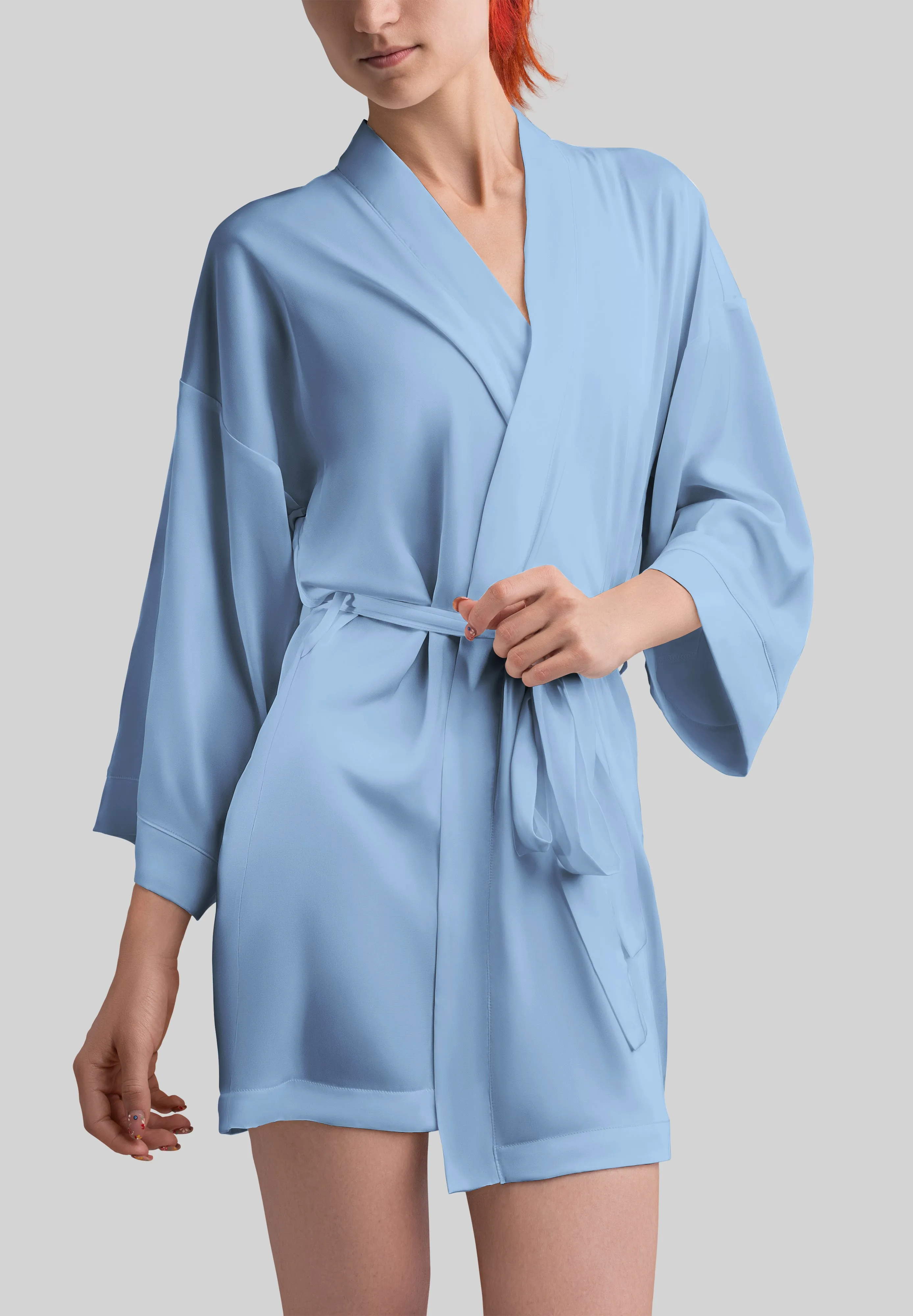 Lightweight  satin fabric by the yard - Dusty Brick solid color