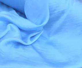 Lightweight  satin fabric by the yard - Light blue solid color