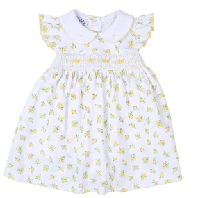 Magnolia Baby Girls Yellow Faith's Classics Smocked Collared Flutters Dress