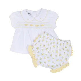 Magnolia Baby Girls Yellow Faith's Classics Smocked Ruffle Bloomers Set