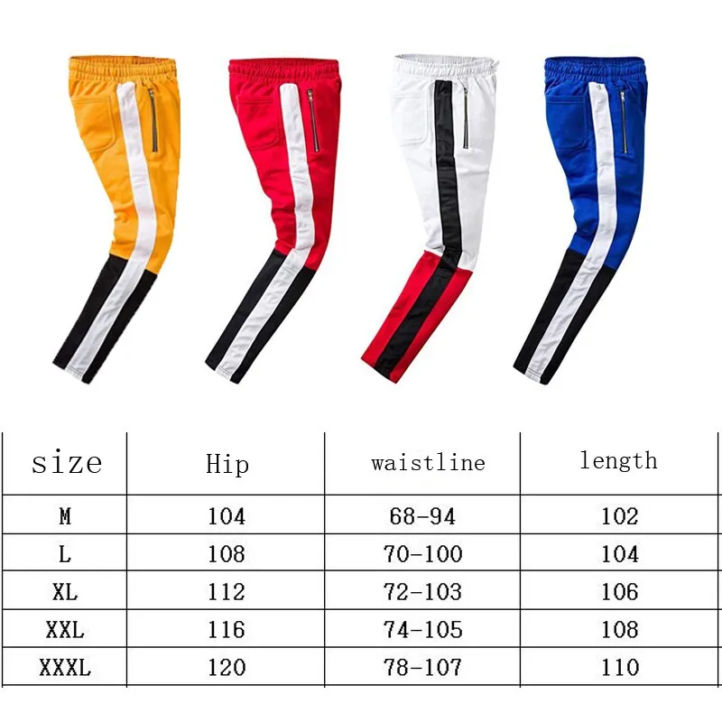 Men's Fashion White & Red Casual Running Jogger Pants