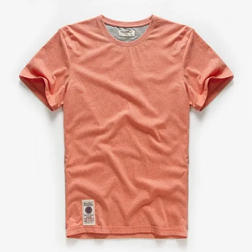 Men's T-shirt Cotton Solid Color t shirt Men Causal O-neck Basic Tshirt