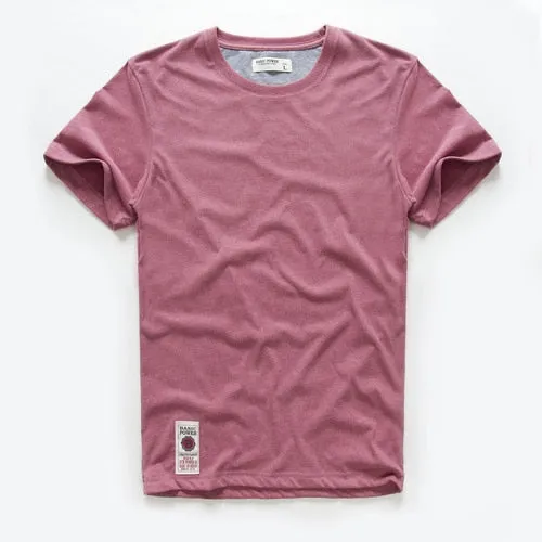 Men's T-shirt Cotton Solid Color t shirt Men Causal O-neck Basic Tshirt