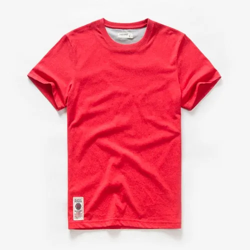 Men's T-shirt Cotton Solid Color t shirt Men Causal O-neck Basic Tshirt