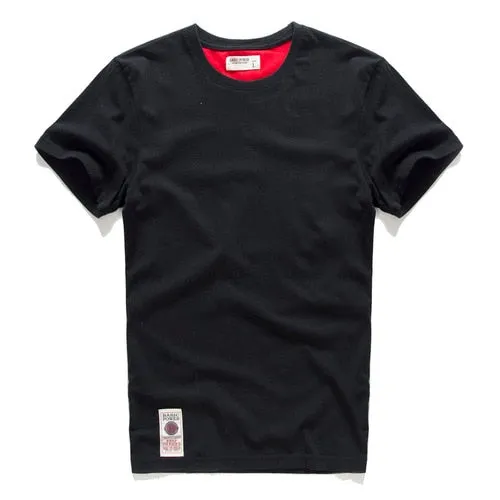 Men's T-shirt Cotton Solid Color t shirt Men Causal O-neck Basic Tshirt