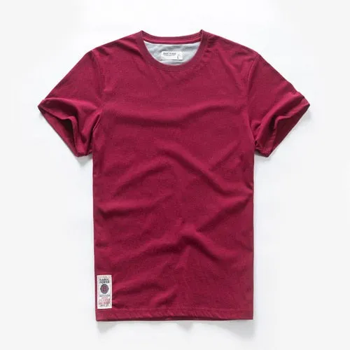 Men's T-shirt Cotton Solid Color t shirt Men Causal O-neck Basic Tshirt