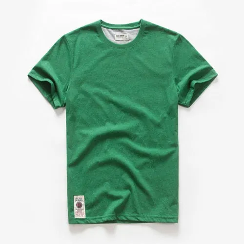 Men's T-shirt Cotton Solid Color t shirt Men Causal O-neck Basic Tshirt
